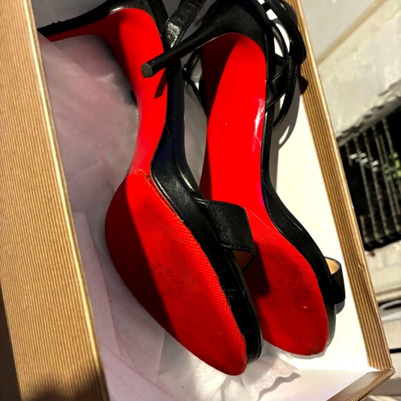 Christian Louboutin red bottom strappy heels. - Picture 5 of 5